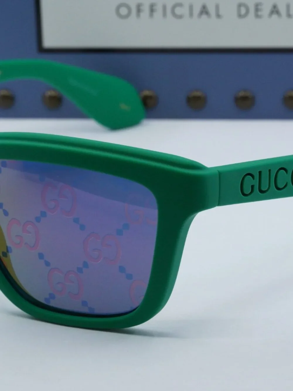 Gucci GG1571S 004 Women Square Sunglasses - Green / Blue